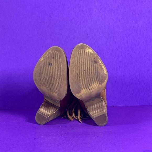 Steve Madden Women's Brown Suede Fringe Ohion Ankle Bootie Shoe Size 8 - Picture 6 of 8